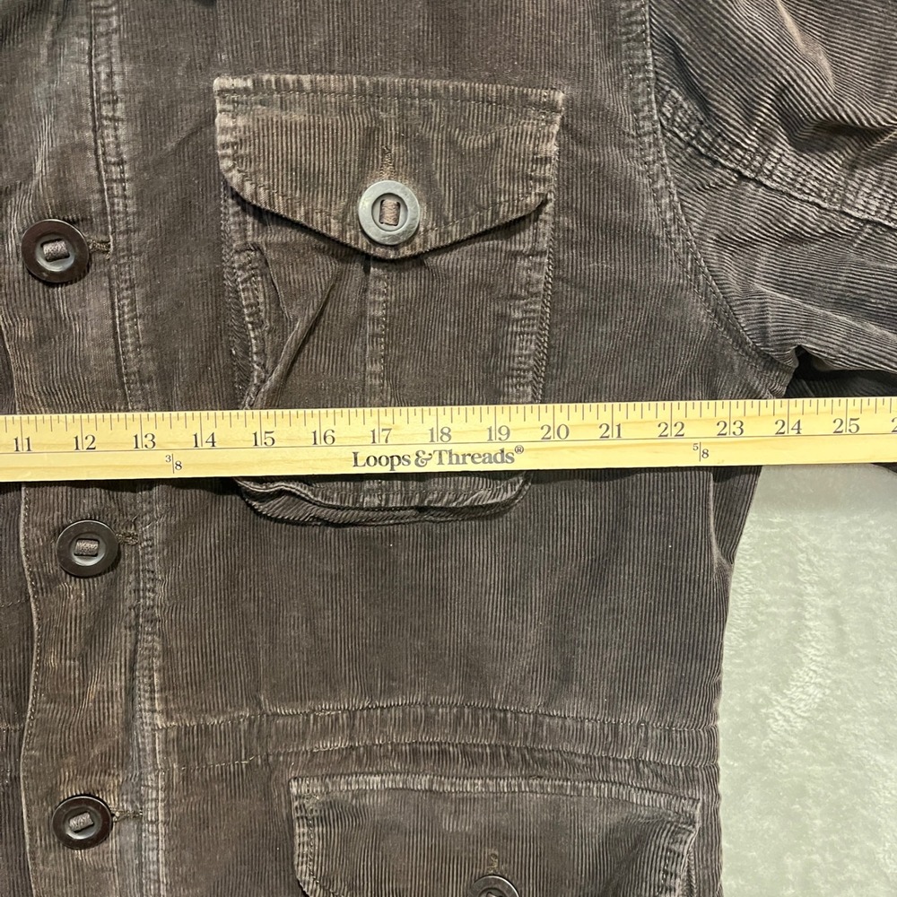 Lucky Brand Field Jacket Mens XL Brown Corduroy Quilted Plaid Lined Utility Coat - Picture 6 of 7